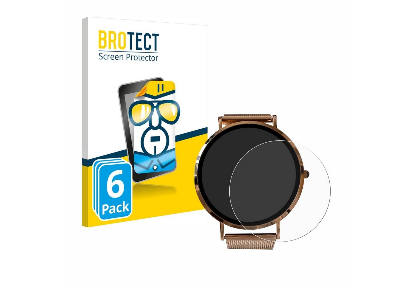 BROTECT Schutzfolie für Micento California Smartwatch, Displayschutzfolie, 6 Stück, Folie klar von BROTECT