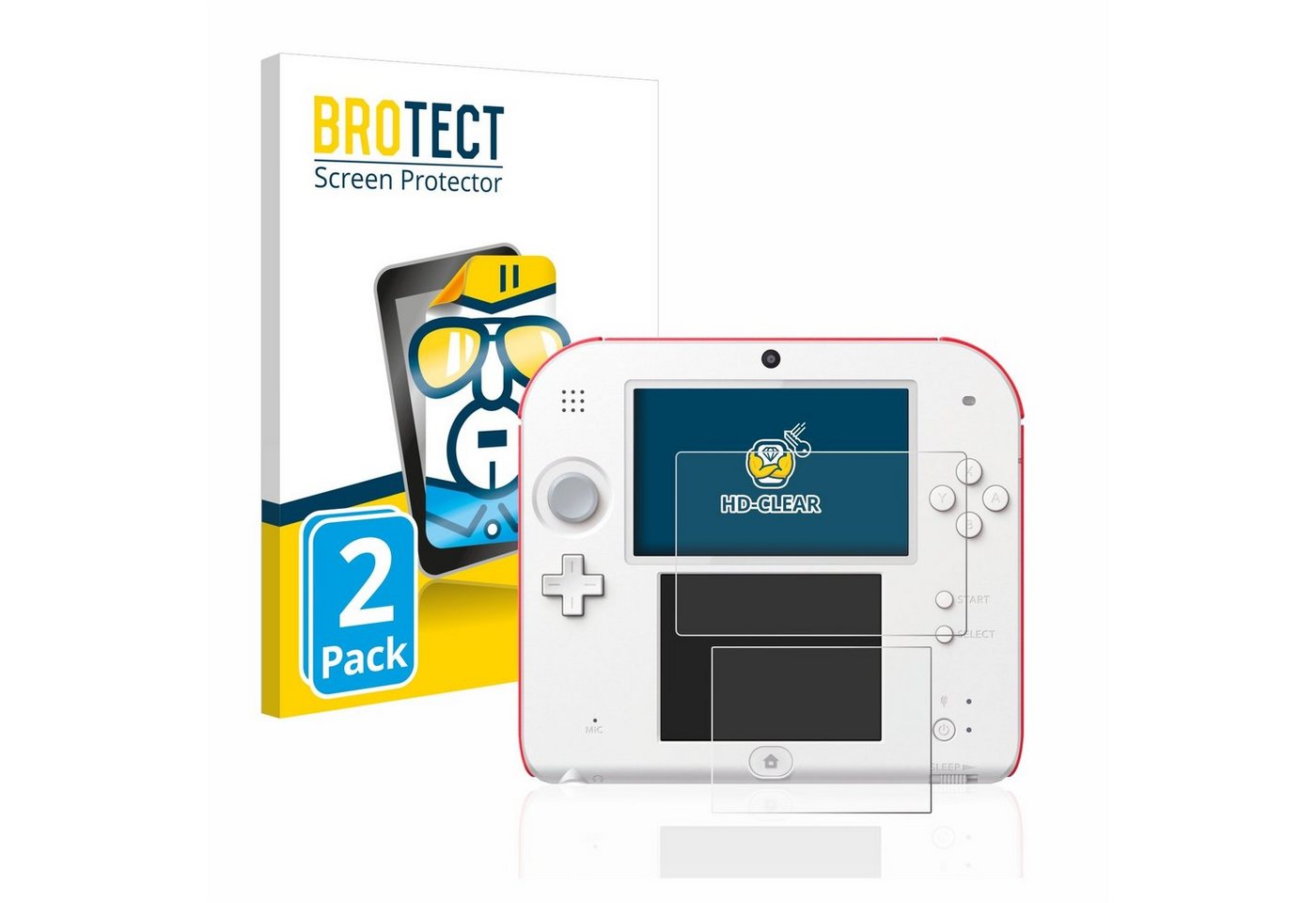 BROTECT Schutzfolie für Nintendo 2DS, Displayschutzfolie, 2 Stück, Folie klar von BROTECT