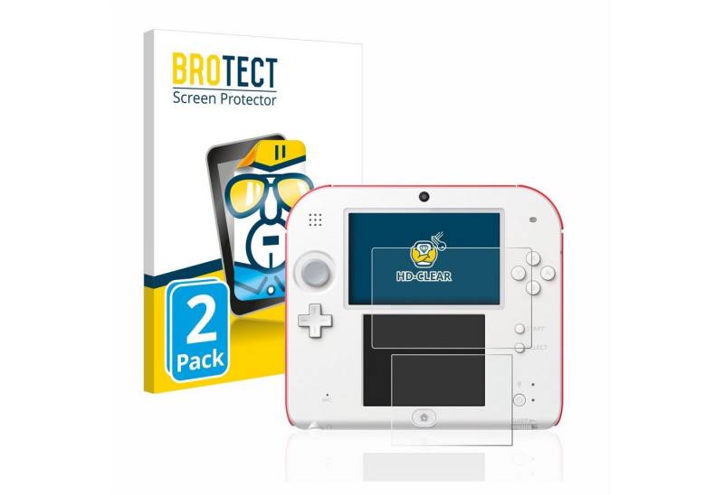 BROTECT Displayschutzfolie Schutzfolie für Nintendo 2DS, 2 Stück, Displayschutz Schutz Folie Klar Transparent von BROTECT
