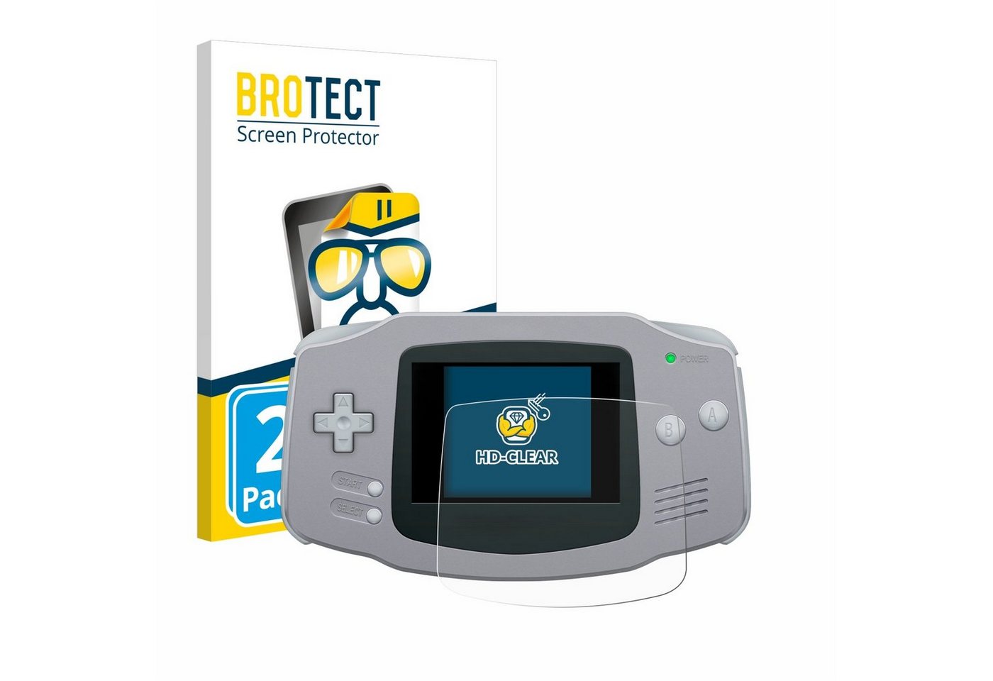 BROTECT Schutzfolie für Nintendo Gameboy Advance GBA, Displayschutzfolie, 2 Stück, Folie klar von BROTECT