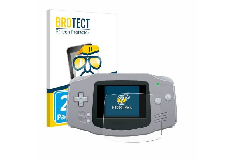 BROTECT Displayschutzfolie Schutzfolie für Nintendo Gameboy Advance GBA, 2 Stück, Displayschutz Schutz Folie Klar Transparent von BROTECT