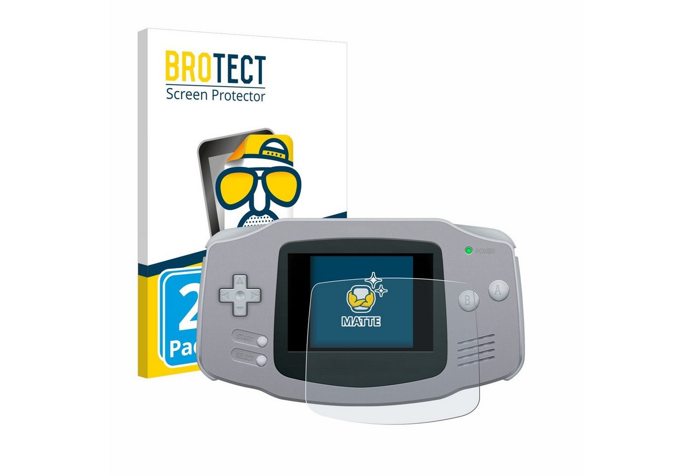 BROTECT Schutzfolie für Nintendo Gameboy Advance GBA, Displayschutzfolie, 2 Stück, Folie matt entspiegelt von BROTECT