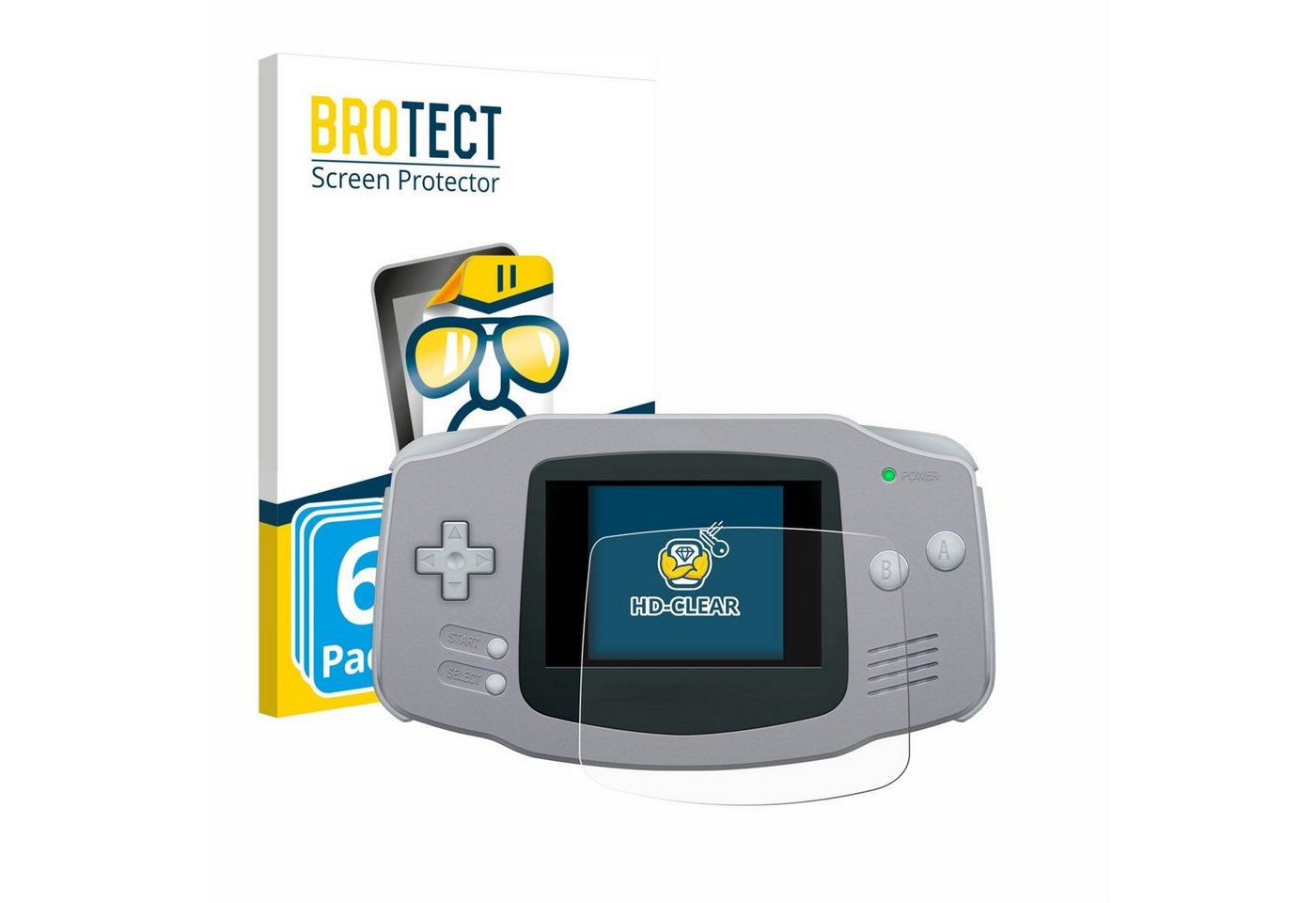 BROTECT Schutzfolie für Nintendo Gameboy Advance GBA, Displayschutzfolie, 6 Stück, Folie klar von BROTECT