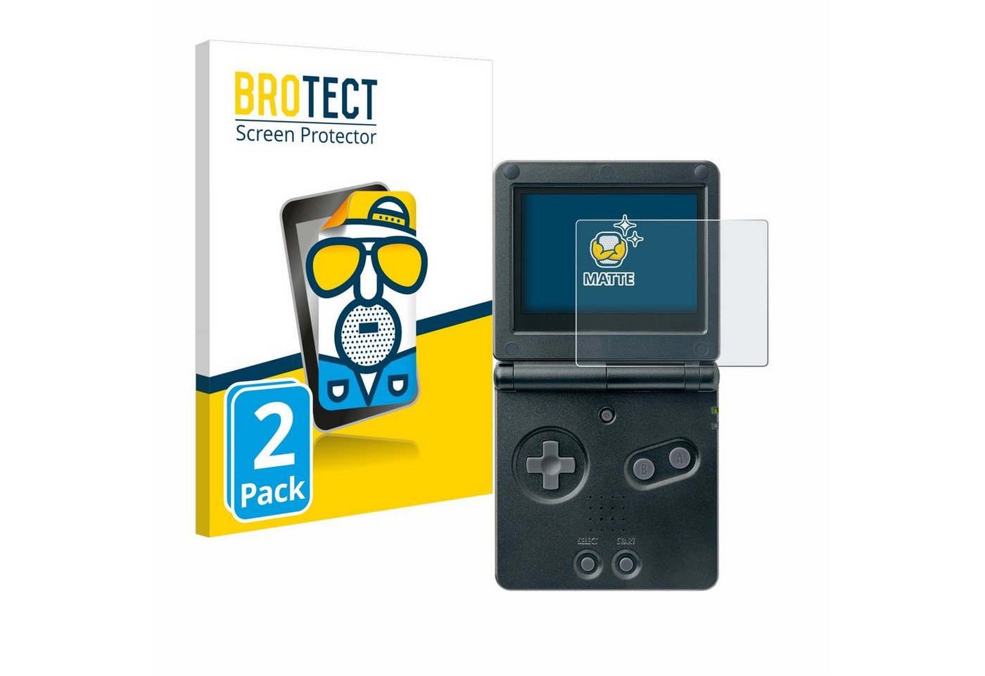 BROTECT Schutzfolie für Nintendo Gameboy Advance GBA SP, Displayschutzfolie, 2 Stück, Folie matt entspiegelt von BROTECT