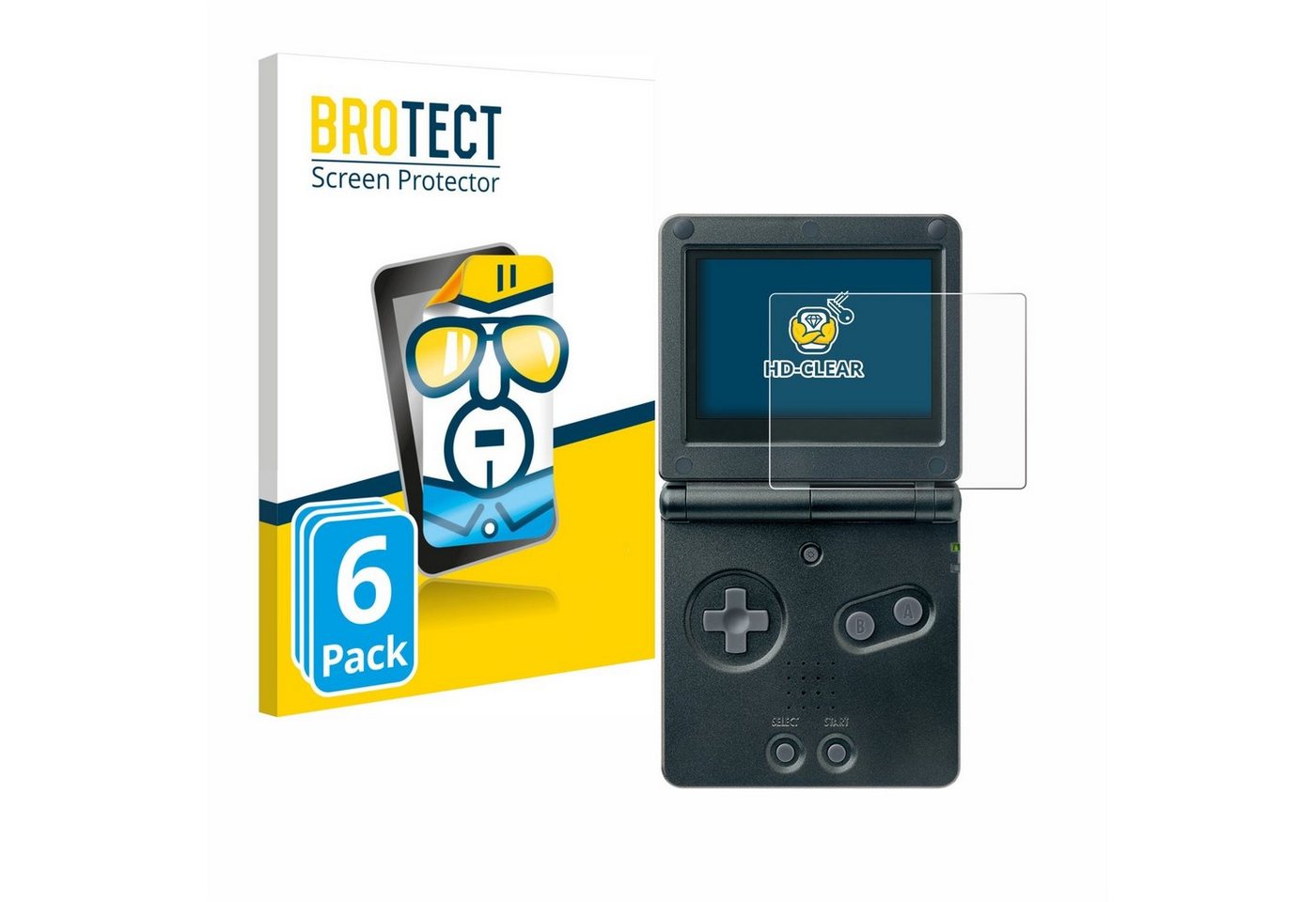 BROTECT Schutzfolie für Nintendo Gameboy Advance GBA SP, Displayschutzfolie, 6 Stück, Folie klar von BROTECT