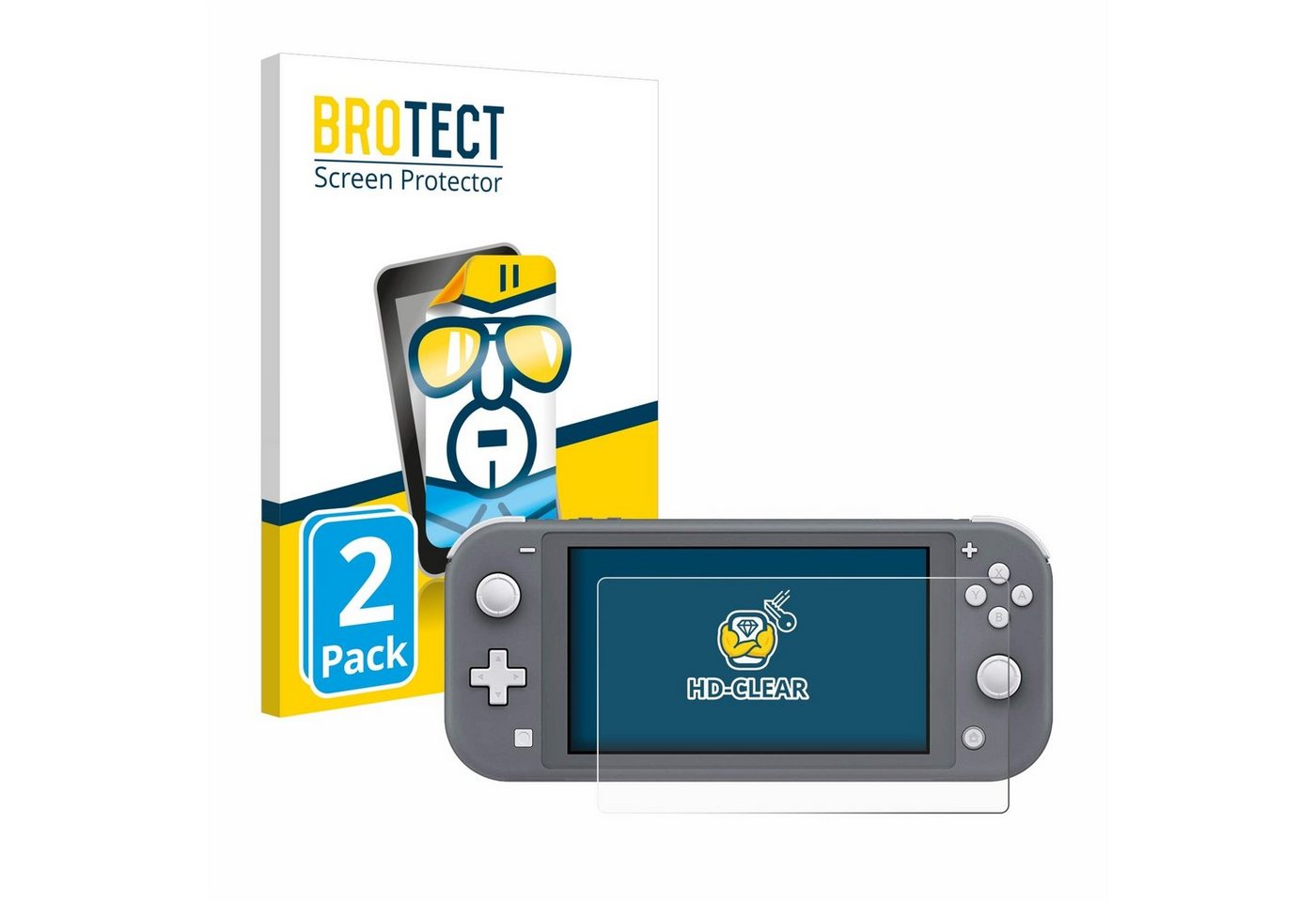 BROTECT Schutzfolie für Nintendo Switch Lite, Displayschutzfolie, 2 Stück, Folie klar von BROTECT