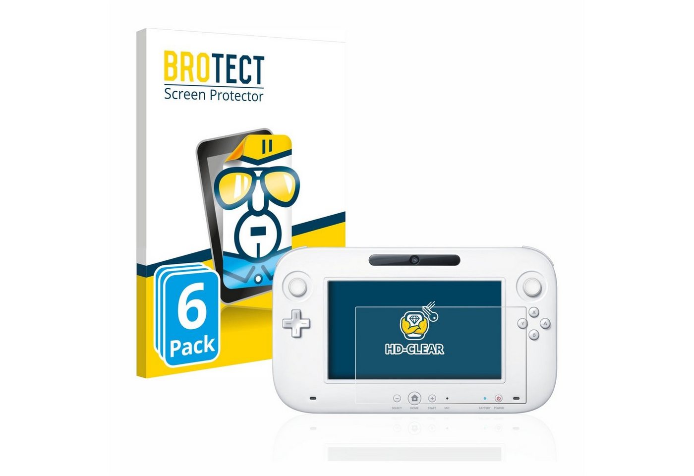 BROTECT Schutzfolie für Nintendo Wii U GamePad (Controller), Displayschutzfolie, 6 Stück, Folie klar von BROTECT