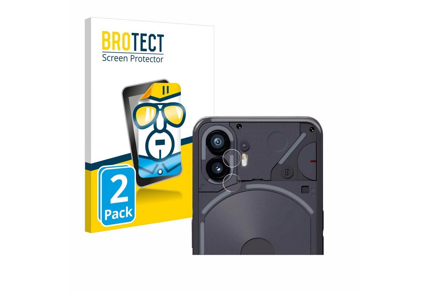 BROTECT Schutzfolie für Nothing Phone (2) (NUR Kameraschutz), Displayschutzfolie, 2 Stück, Folie klar von BROTECT