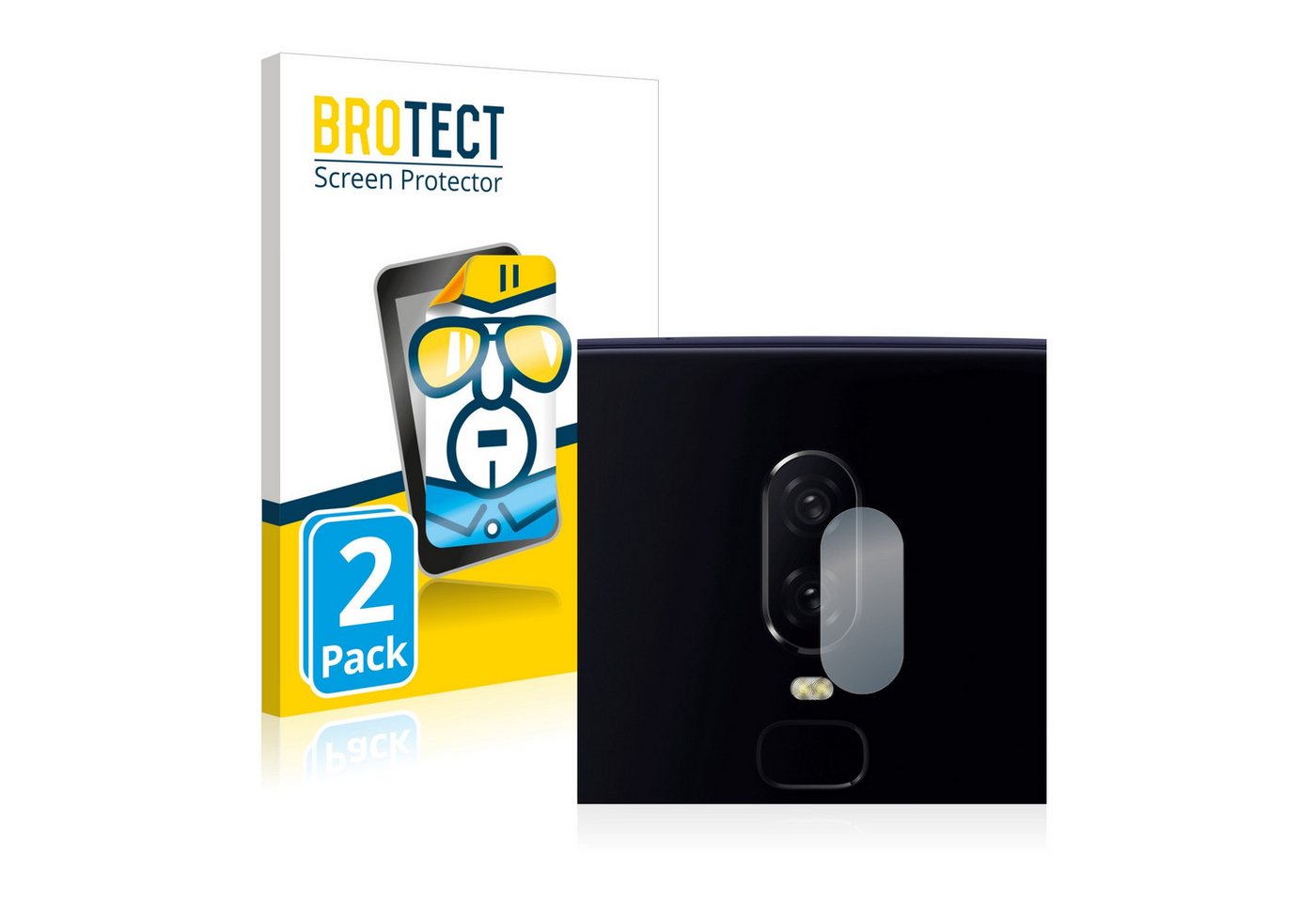 BROTECT Schutzfolie für OnePlus 6 (NUR Kameraschutz), Displayschutzfolie, 2 Stück, Folie klar von BROTECT
