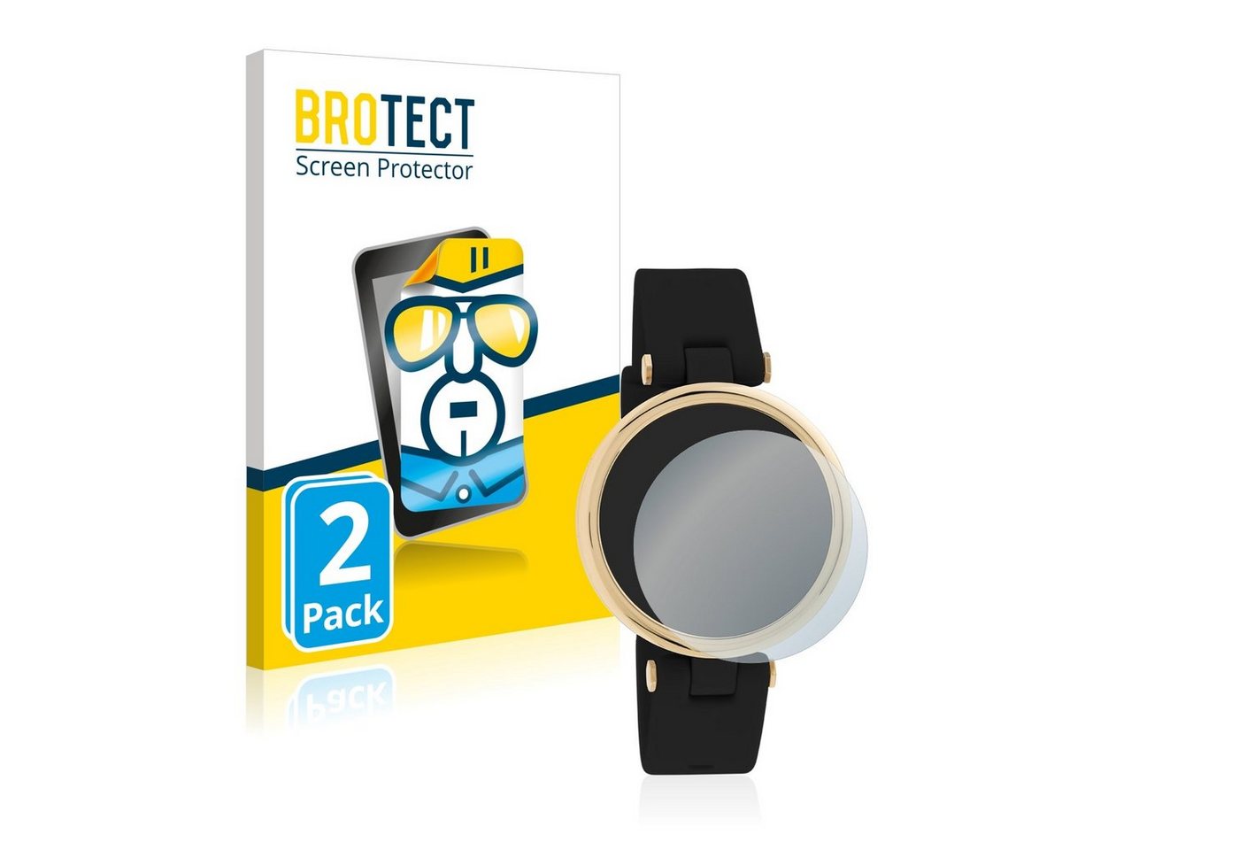 BROTECT Schutzfolie für Oozoo Smartwatches Q0040 2/3/4/5/6/7/8/10/11, Displayschutzfolie, 2 Stück, Folie klar von BROTECT