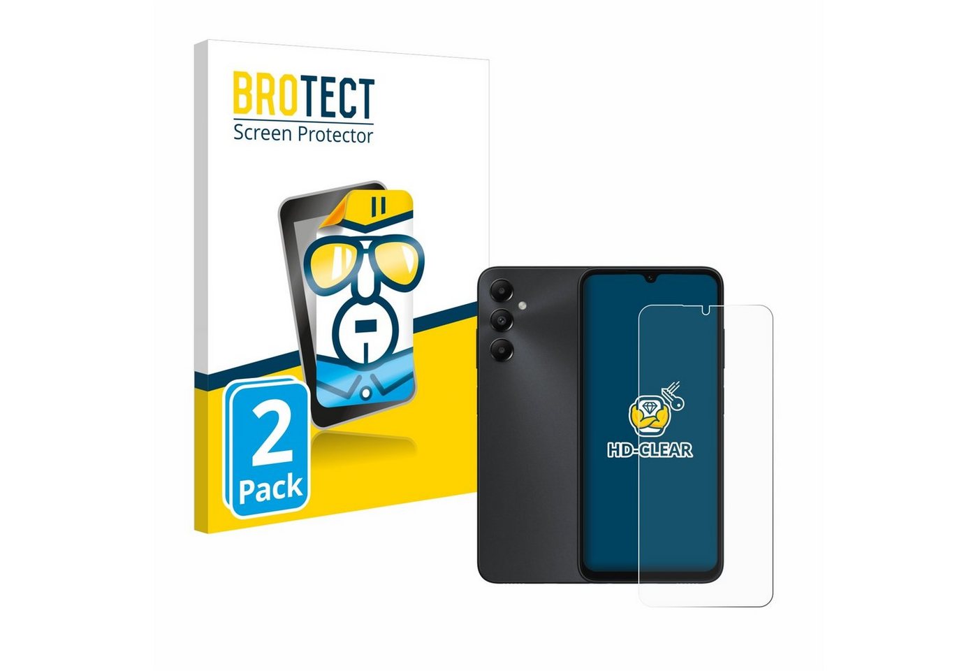 BROTECT Schutzfolie für Samsung Galaxy A05s, Displayschutzfolie, 2 Stück, Folie klar von BROTECT