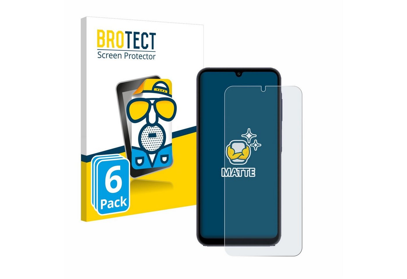 BROTECT Schutzfolie für Samsung Galaxy A25 5G, Displayschutzfolie, 6 Stück, Folie matt entspiegelt von BROTECT
