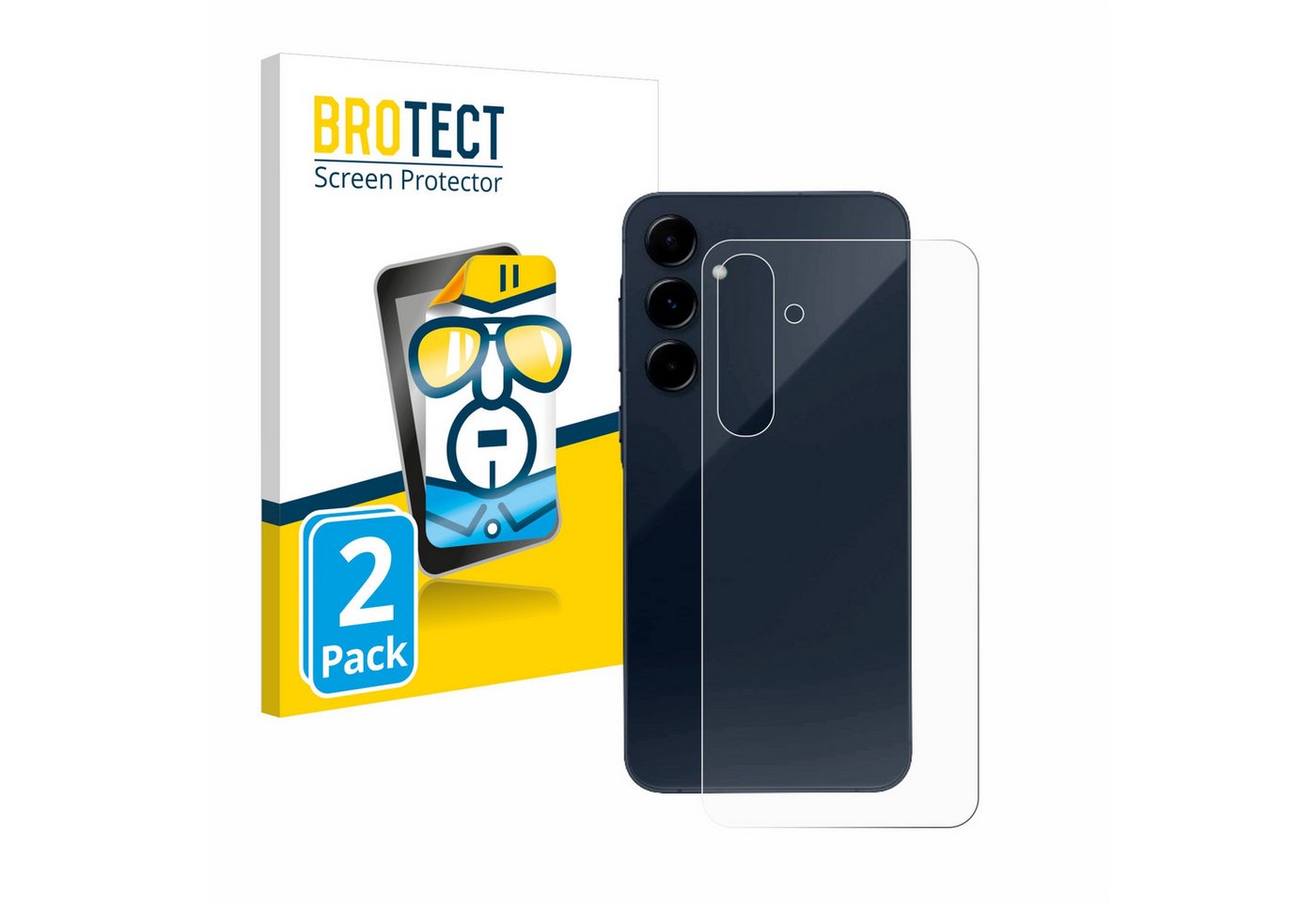 BROTECT Schutzfolie für Samsung Galaxy A55 5G (Rückseite), Displayschutzfolie, 2 Stück, Folie klar von BROTECT