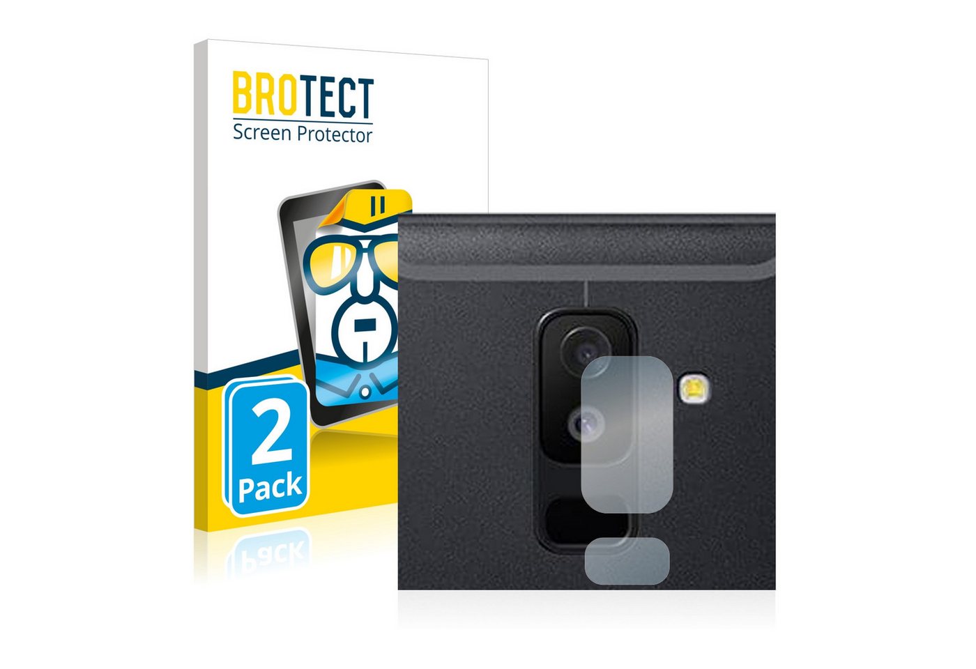 BROTECT Schutzfolie für Samsung Galaxy A6 Plus 2018 (NUR Kameraschutz), Displayschutzfolie, 2 Stück, Folie klar von BROTECT