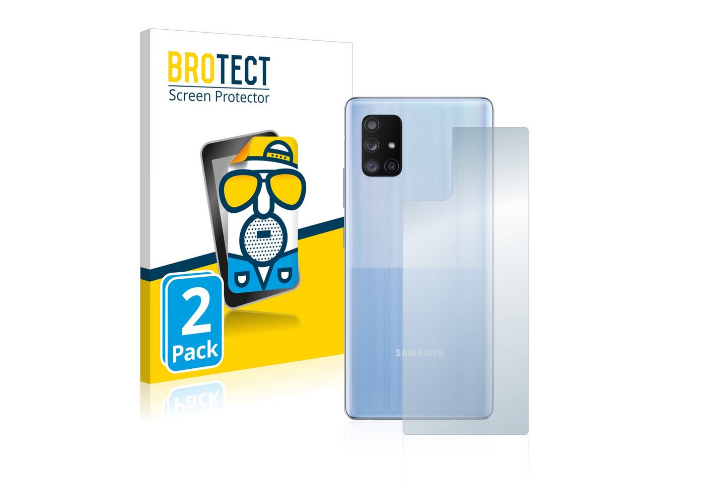 BROTECT Schutzfolie für Samsung Galaxy A71 5G (Rückseite), Displayschutzfolie, 2 Stück, Folie matt entspiegelt von BROTECT