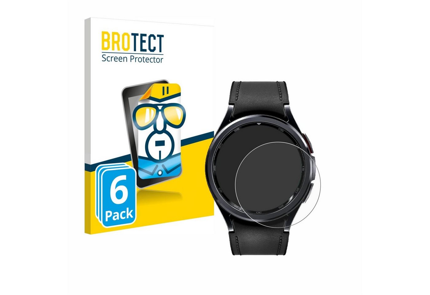BROTECT Schutzfolie für Samsung Galaxy Watch 6 Classic (43 mm), Displayschutzfolie, 6 Stück, Folie klar von BROTECT