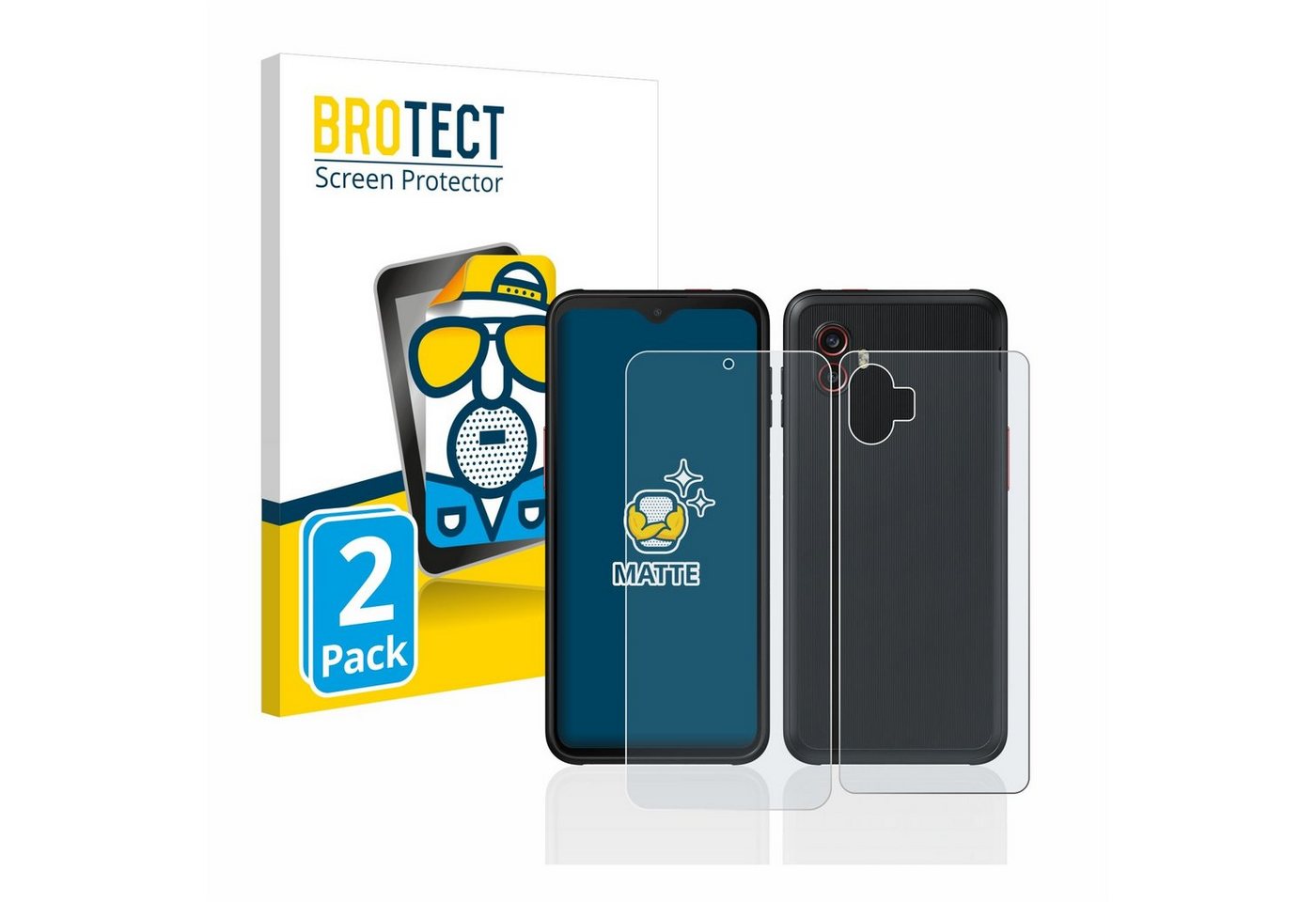 BROTECT Schutzfolie für Samsung Galaxy Xcover 6 Pro Enterprise Edition (Display+Rückseite), Displayschutzfolie, 2 Stück, Folie matt entspiegelt von BROTECT