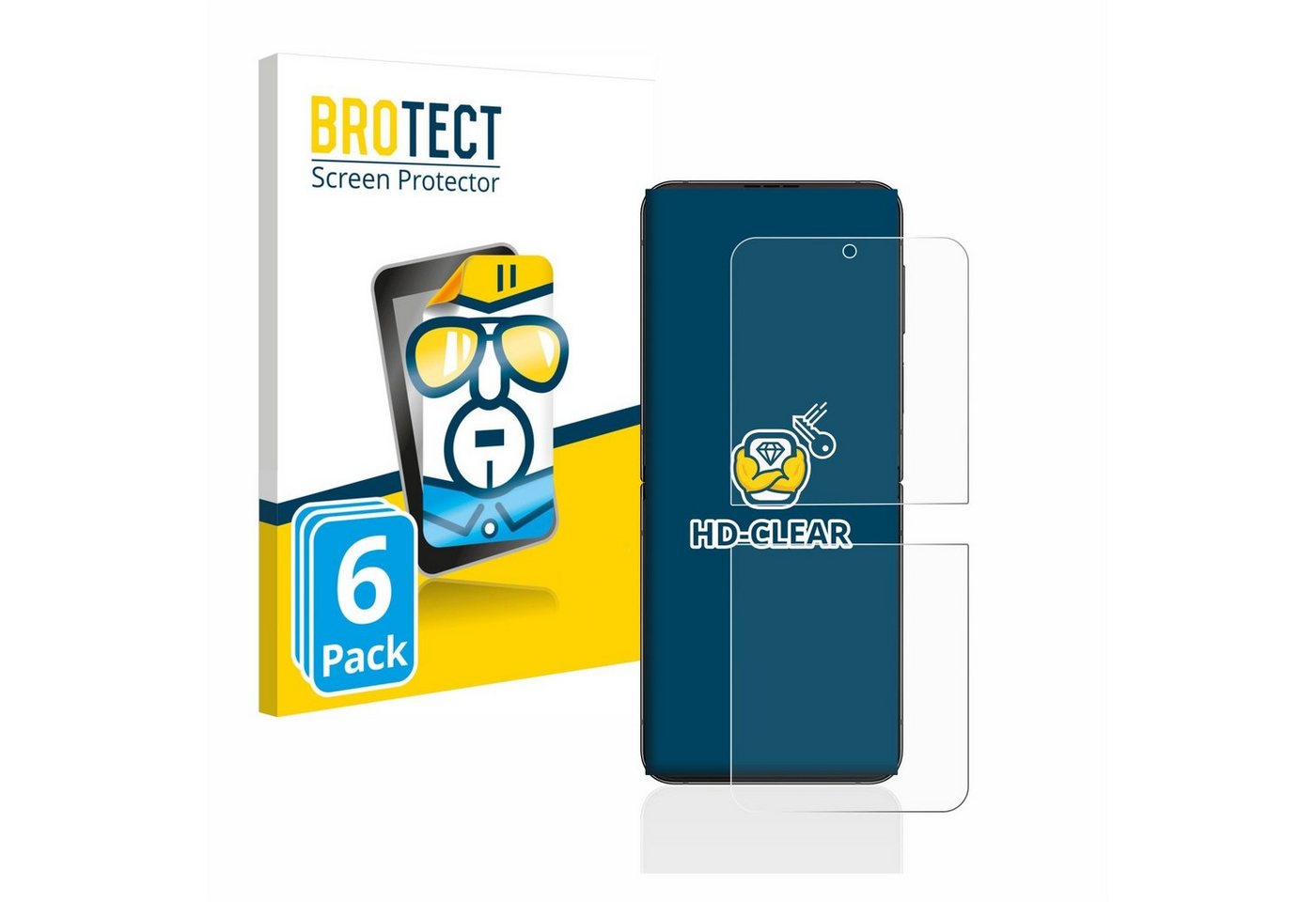 BROTECT Schutzfolie für Samsung Galaxy Z Flip 4, Displayschutzfolie, 6 Stück, Folie klar von BROTECT