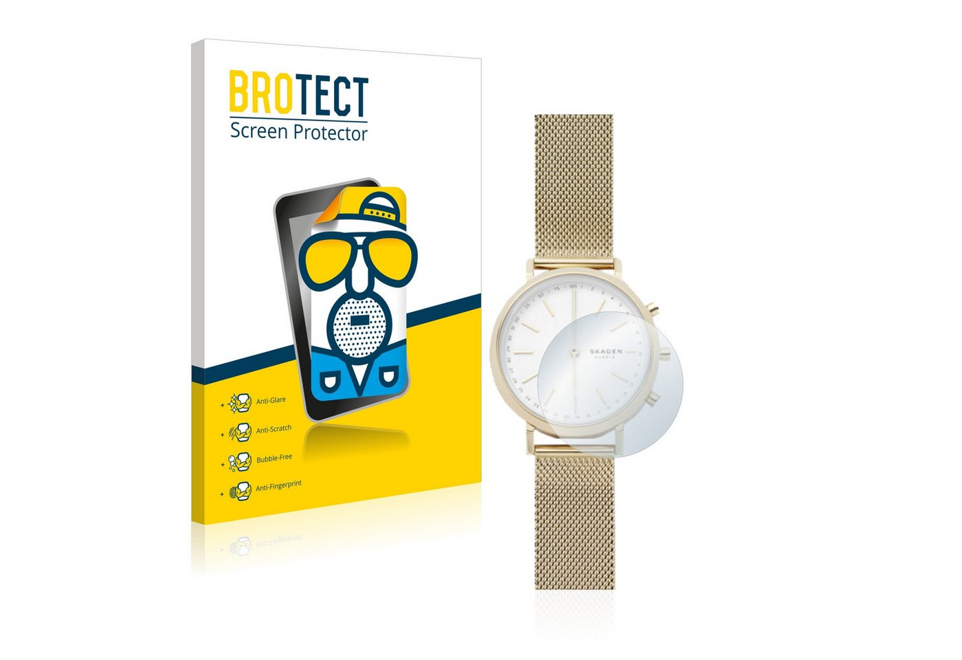 BROTECT Schutzfolie für Skagen Hybrid Smartwatch Mini Hald (34 mm), Displayschutzfolie, 2 Stück, Folie matt entspiegelt von BROTECT