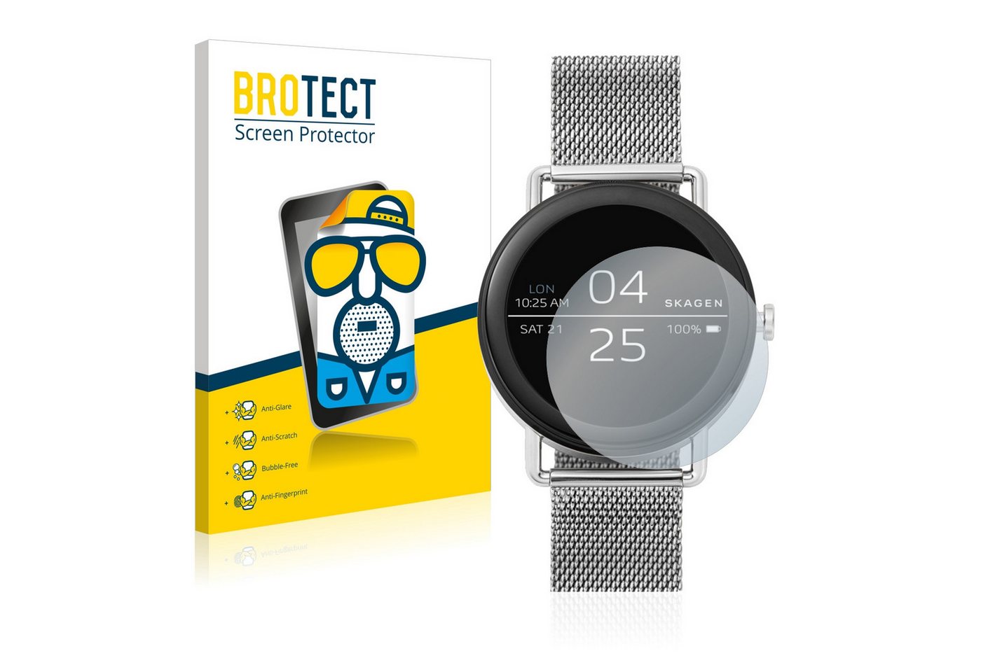 BROTECT Schutzfolie für Skagen Smartwatch Falster 42mm, Displayschutzfolie, 2 Stück, Folie matt entspiegelt von BROTECT
