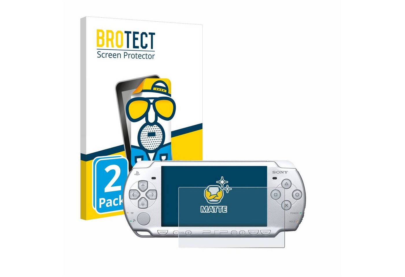 BROTECT Schutzfolie für Sony PSP 2004, Displayschutzfolie, 2 Stück, Folie matt entspiegelt von BROTECT