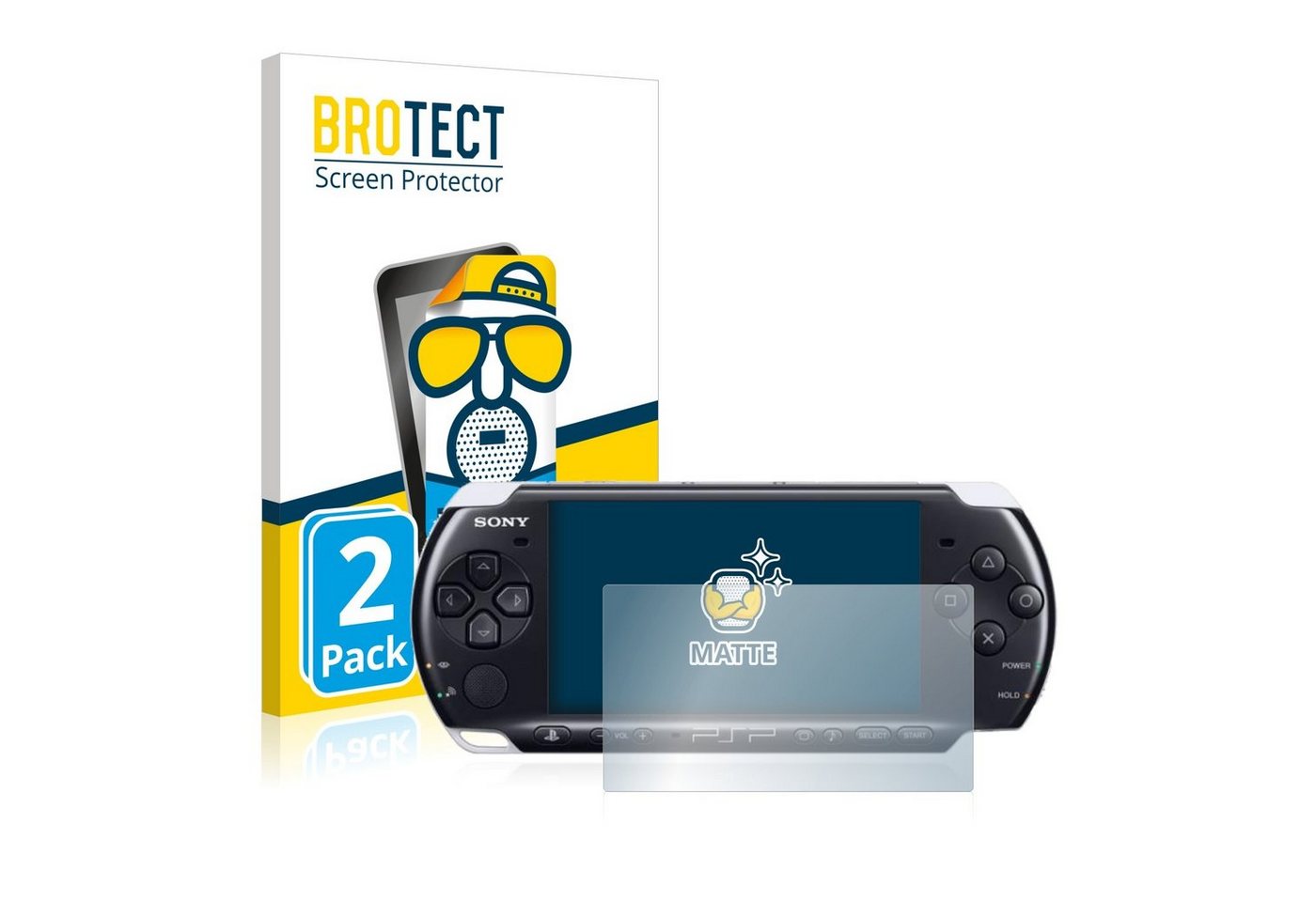 BROTECT Schutzfolie für Sony PSP 3000, Displayschutzfolie, 2 Stück, Folie matt entspiegelt von BROTECT