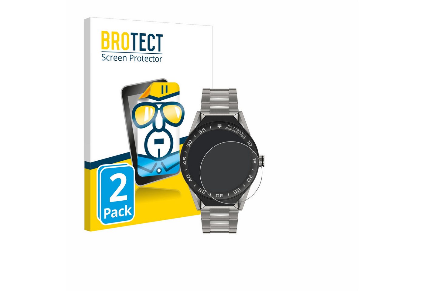 BROTECT Schutzfolie für TAG Heuer Connected Modular 45, Displayschutzfolie, 2 Stück, Folie klar von BROTECT