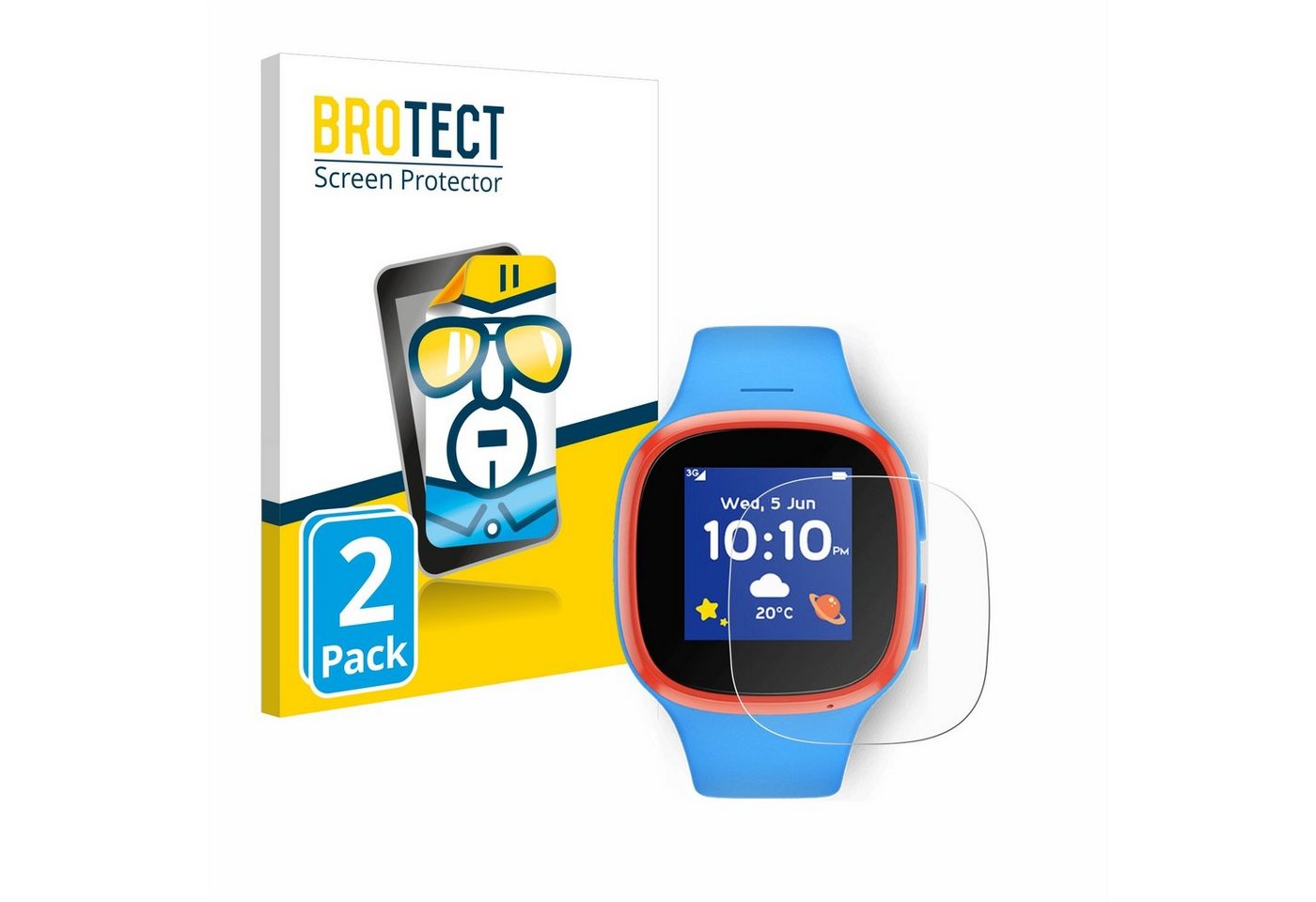 BROTECT Schutzfolie für Vodafone V-Kids Watch, Displayschutzfolie, 2 Stück, Folie klar von BROTECT