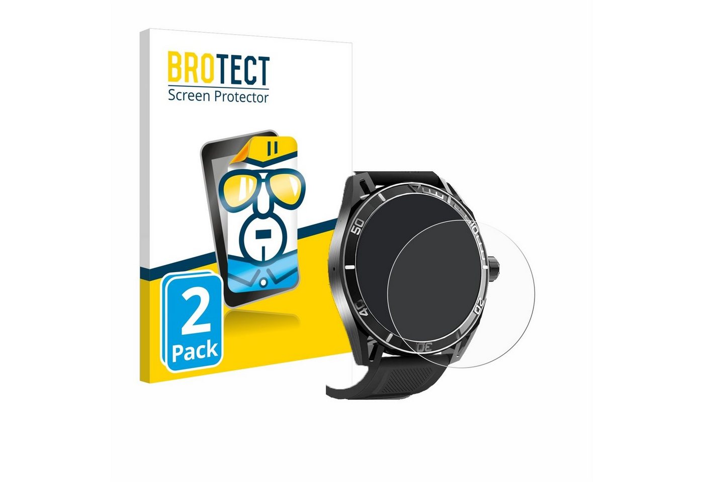 BROTECT Schutzfolie für Yuede Smartwatch 1.43 (rund), Displayschutzfolie, 2 Stück, Folie klar" von BROTECT