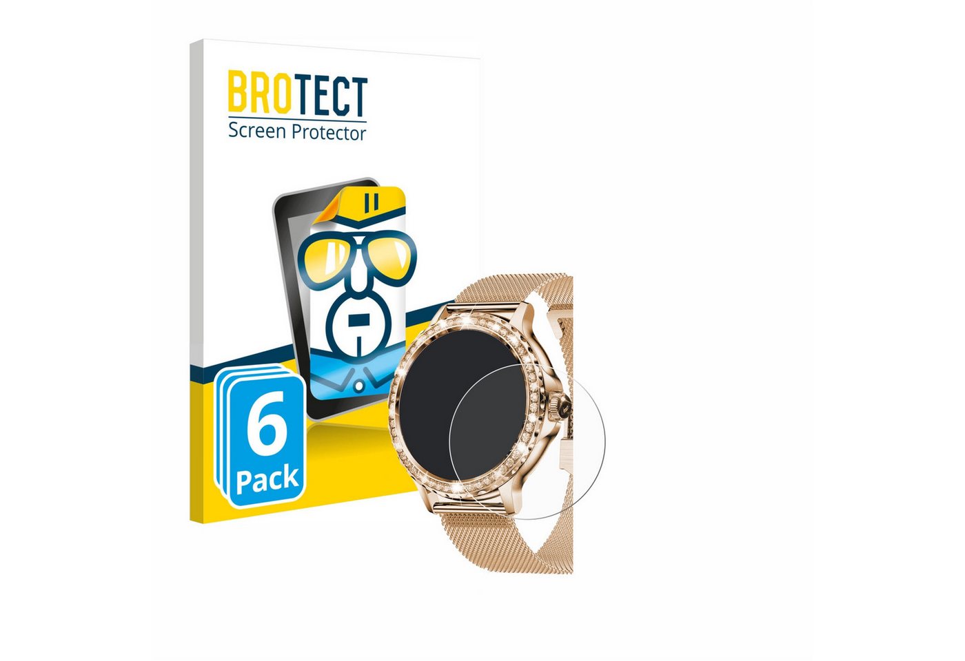BROTECT Schutzfolie für walkbee Smartwatch 1.3 (rund), Displayschutzfolie, 6 Stück, Folie klar" von BROTECT