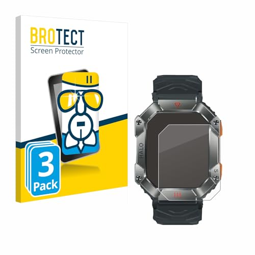 BROTECT Schutzglas für Ineyes Smartwatch 2" (3 Stück) Schutzfolie Panzer Folie Glas [Extrem Kratzfest 9H, Anti-Fingerprint, Ultra-Transparent] von BROTECT