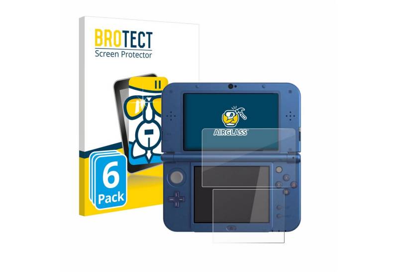 BROTECT Displayschutzglas Schutzglas für Nintendo New 3DS XL, 6 Stück, Schutzfolie Display Schutz Glas Folie klar von BROTECT