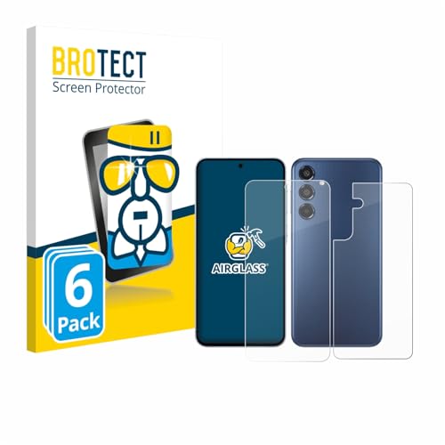 BROTECT Schutzglas für Samsung Galaxy M35 (Display+Rückseite) (6 Stück) Schutzfolie Panzer Folie Glas [Extrem Kratzfest 9H, Anti-Fingerprint, Ultra-Transparent] von BROTECT