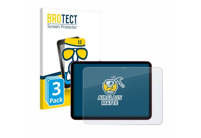 BROTECT Displayschutzglas Schutzglas für Apple iPad 10.9" 2022 (10. Gen), 3 Stück, Schutzfolie Display Schutz Glas Folie matt von BROTECT