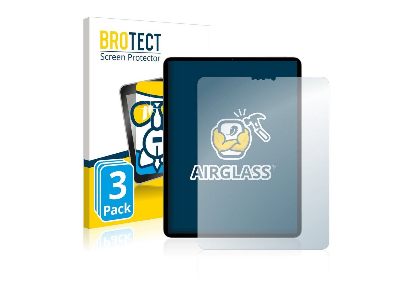 BROTECT flexible Panzerglasfolie für Apple iPad Pro 11 WiFi 2021 (3. Gen), Displayschutzglas, 3 Stück, Schutzglas Glasfolie klar" von BROTECT