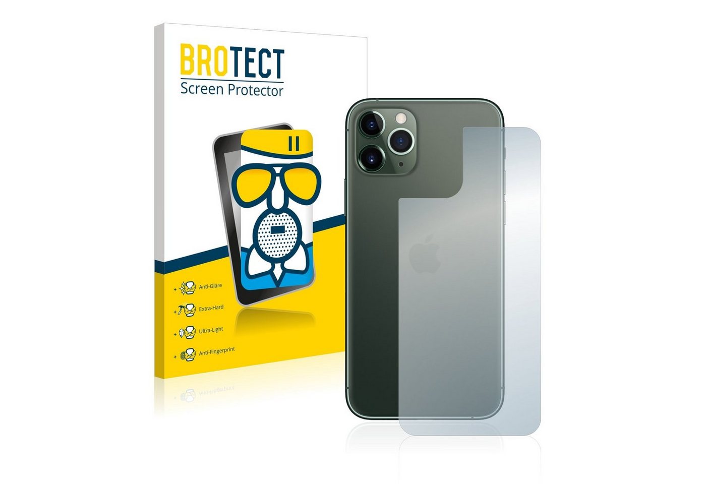 BROTECT Displayschutzglas Schutzglas für Apple iPhone 11 Pro (Rückseite), Schutzfolie Display Schutz Glas Folie matt von BROTECT