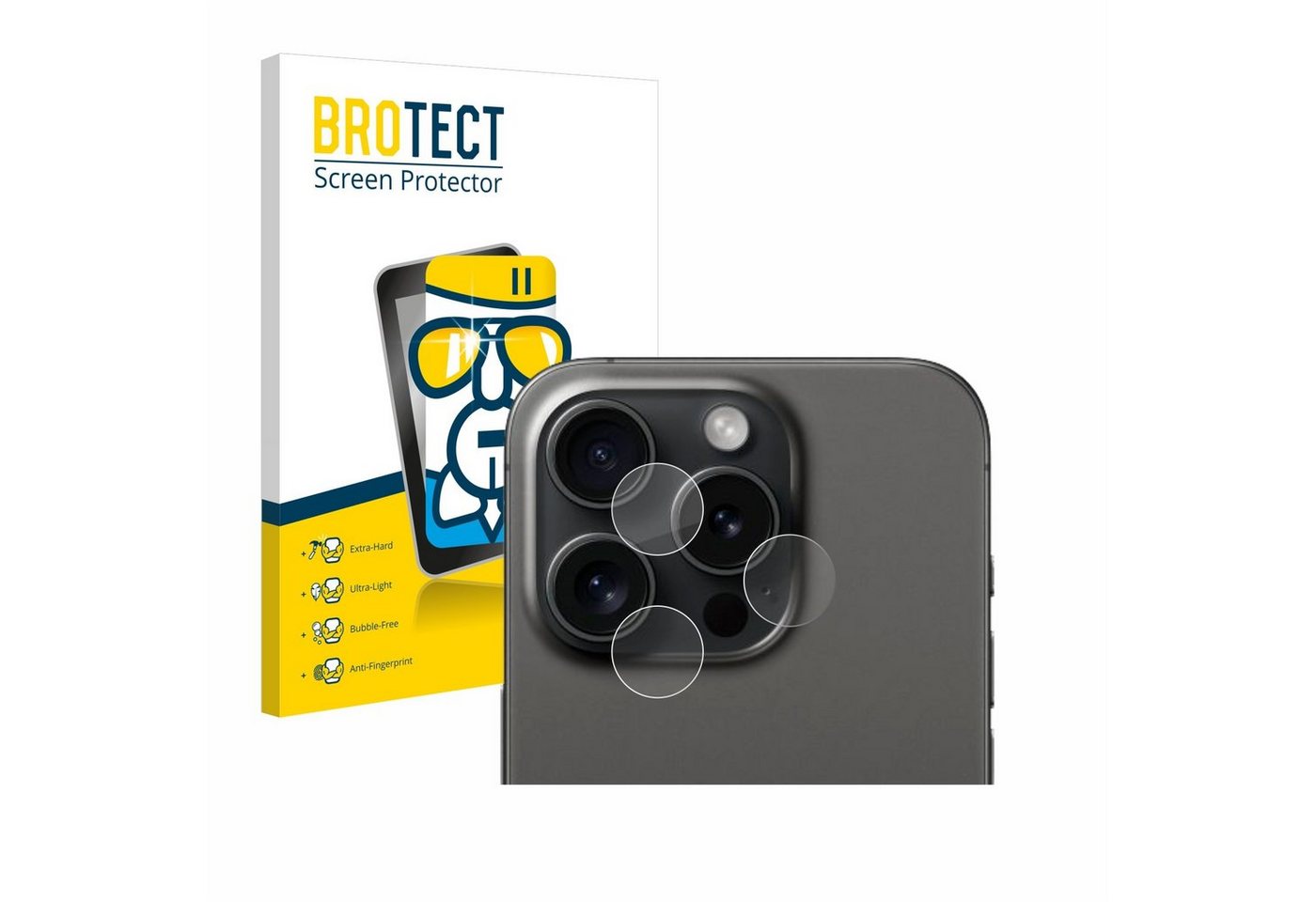 BROTECT Displayschutzglas Schutzglas für Apple iPhone 15 Pro (NUR Kameraschutz), Schutzfolie Display Schutz Glas Folie klar von BROTECT