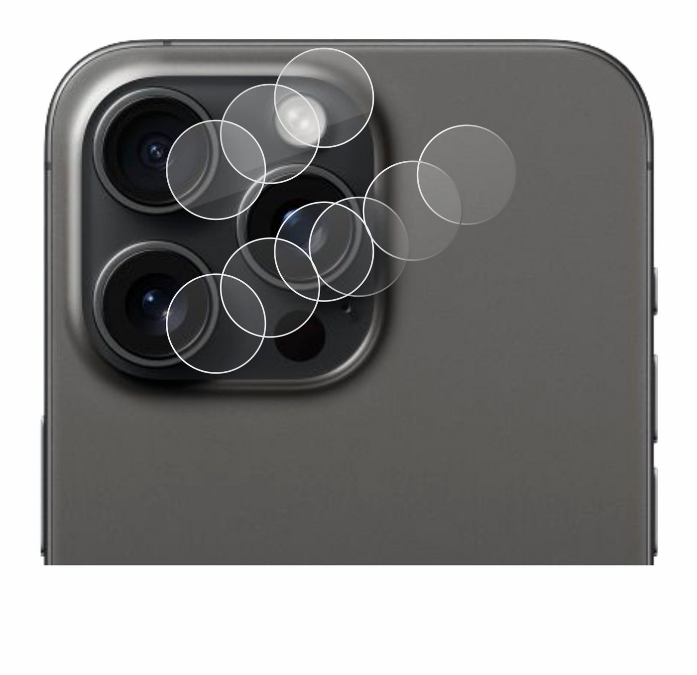 BROTECT flexible Panzerglasfolie für Apple iPhone 15 Pro Max (NUR Kameraschutz), Displayschutzglas, 3 Stück, Schutzglas Glasfolie klar von BROTECT