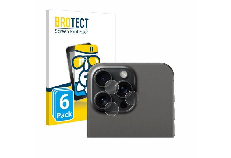 BROTECT Displayschutzglas Schutzglas für Apple iPhone 15 Pro Max (NUR Kameraschutz), 6 Stück, 6 Stück, Schutzfolie Display Schutz Glas Folie klar von BROTECT