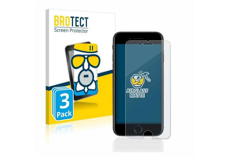 BROTECT Displayschutzglas Schutzglas für Apple iPhone SE 2 2020, 3 Stück, Schutzfolie Display Schutz Glas Folie matt von BROTECT