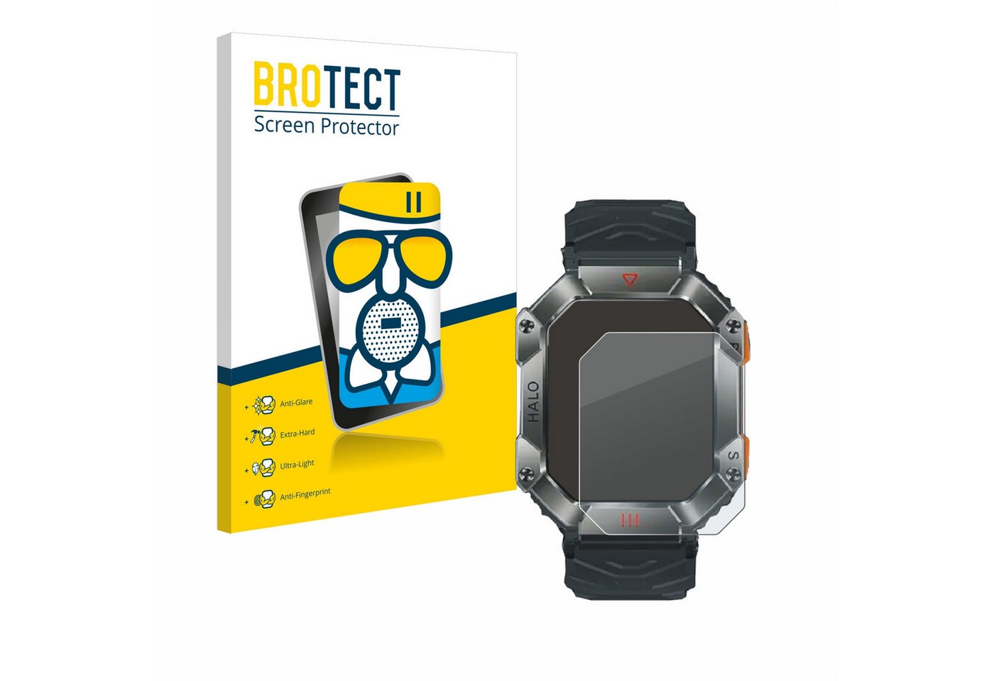 BROTECT flexible Panzerglasfolie für Ineyes Smartwatch 2, Displayschutzglas, Schutzglas Glasfolie matt entspiegelt Anti-Reflex" von BROTECT