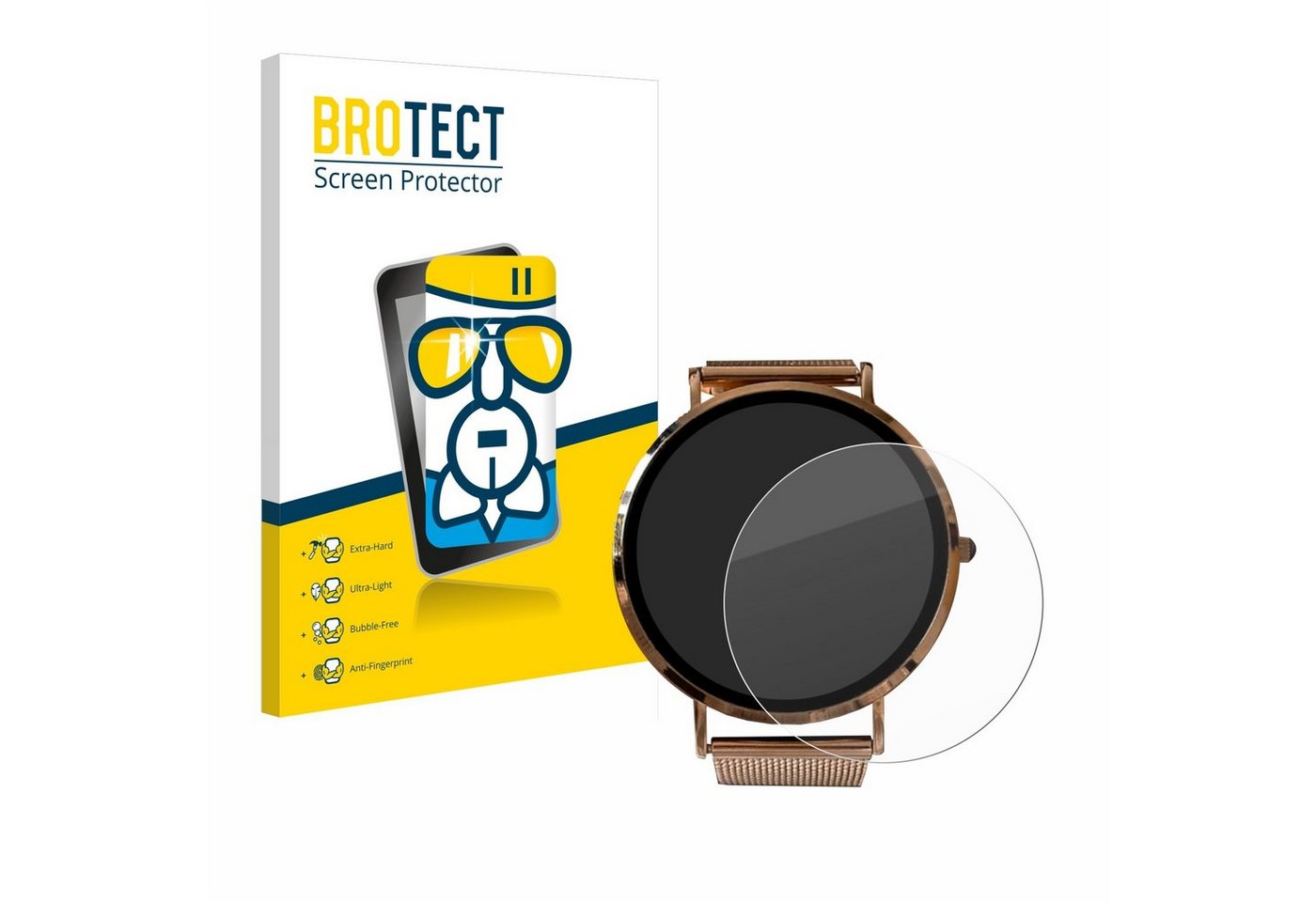 BROTECT flexible Panzerglasfolie für Micento California Smartwatch, Displayschutzglas, Schutzglas Glasfolie klar von BROTECT