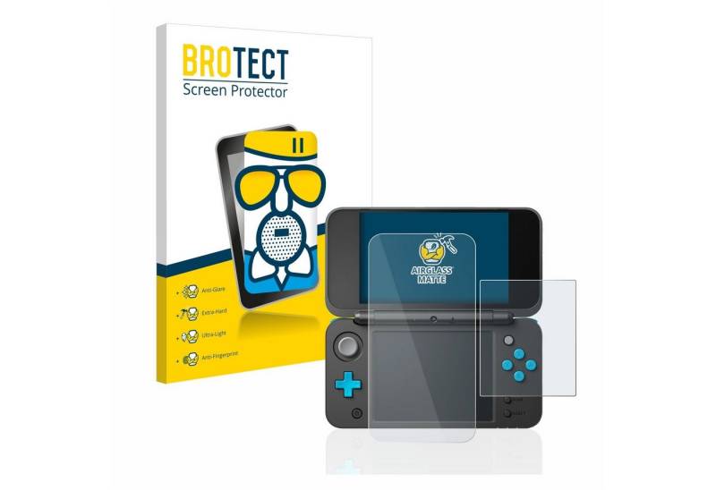 BROTECT flexible Panzerglasfolie für New Nintendo 2DS XL, Displayschutzglas, Schutzglas Glasfolie matt entspiegelt Anti-Reflex von BROTECT