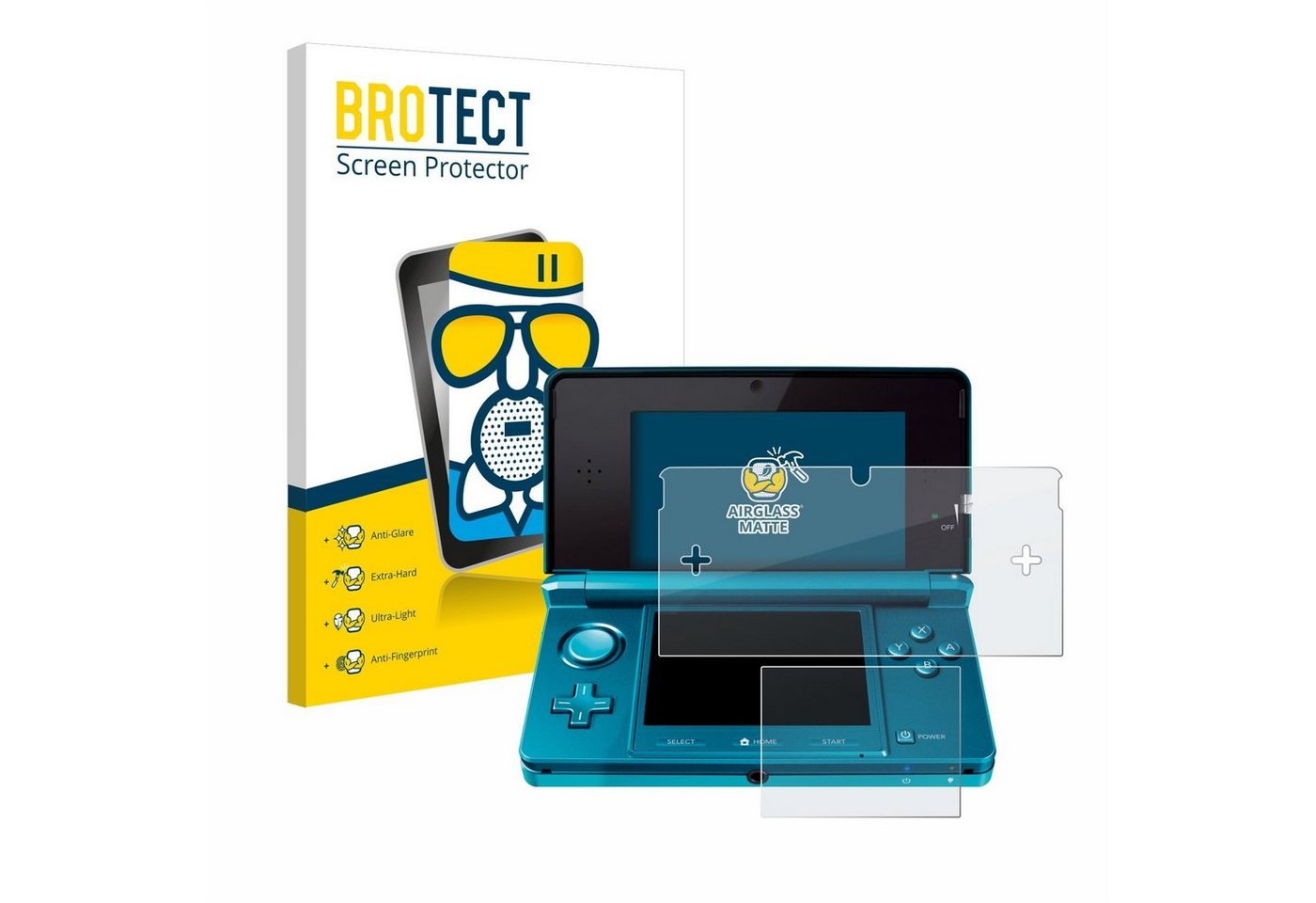 BROTECT flexible Panzerglasfolie für Nintendo 3DS, Displayschutzglas, Schutzglas Glasfolie matt entspiegelt Anti-Reflex von BROTECT