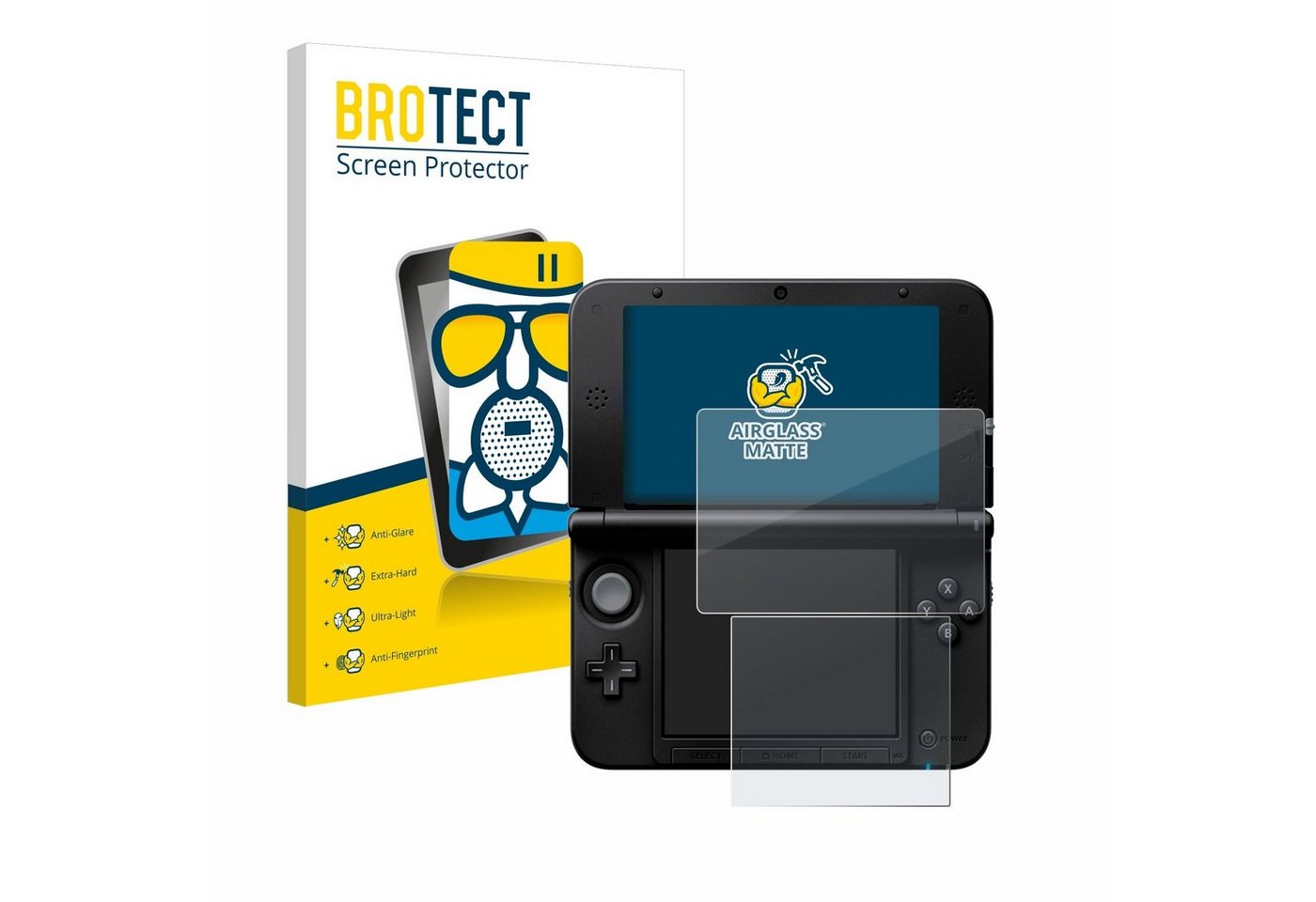 BROTECT flexible Panzerglasfolie für Nintendo 3DS XL SPM7800, Displayschutzglas, Schutzglas Glasfolie matt entspiegelt Anti-Reflex von BROTECT