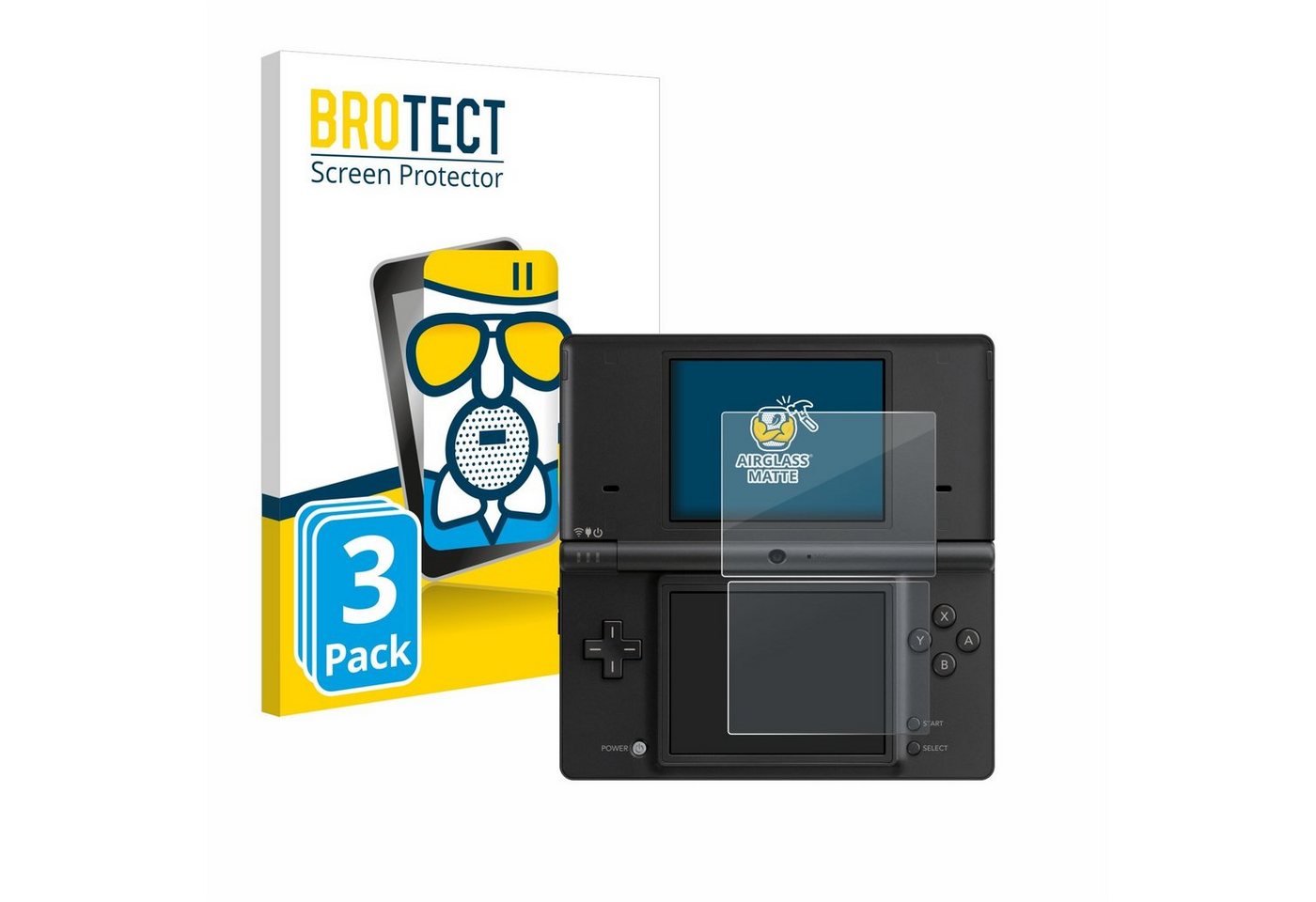 BROTECT flexible Panzerglasfolie für Nintendo DSi, Displayschutzglas, 3 Stück, Schutzglas Glasfolie matt entspiegelt Anti-Reflex von BROTECT