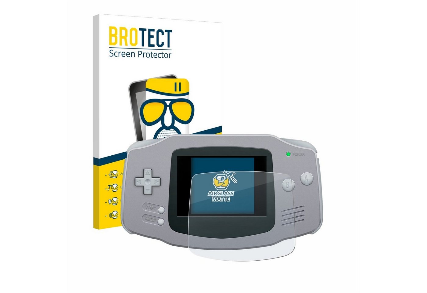 BROTECT flexible Panzerglasfolie für Nintendo Gameboy Advance GBA, Displayschutzglas, Schutzglas Glasfolie matt entspiegelt Anti-Reflex von BROTECT