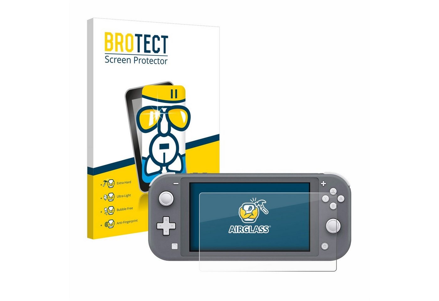 BROTECT flexible Panzerglasfolie für Nintendo Switch Lite, Displayschutzglas, Schutzglas Glasfolie klar von BROTECT