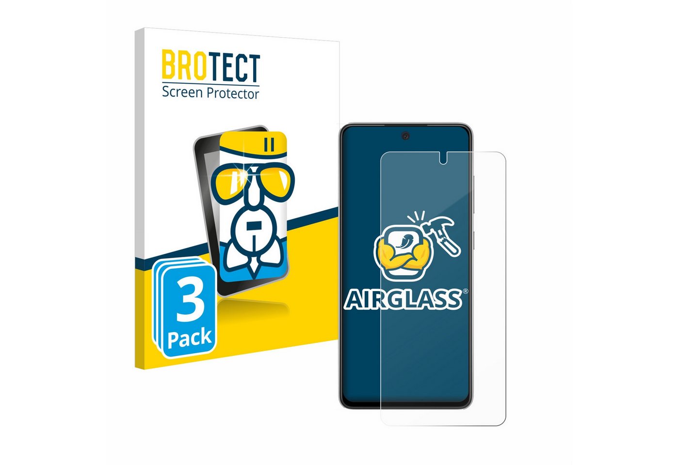 BROTECT flexible Panzerglasfolie für Samsung Galaxy A52s 5G, Displayschutzglas, 3 Stück, Schutzglas Glasfolie klar von BROTECT