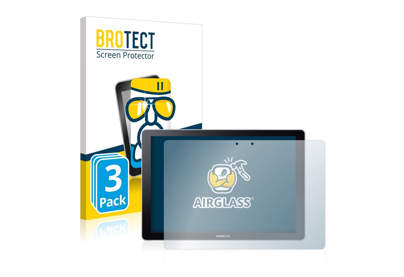 BROTECT flexible Panzerglasfolie für Samsung Galaxy Book 12, Displayschutzglas, 3 Stück, Schutzglas Glasfolie klar von BROTECT